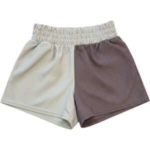Five Dancewear Kids YXL Colorblock Athletic Shorts Purple Grey Elastic Waist